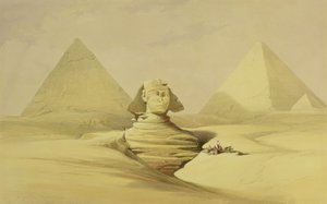 Die Große Sphinx und die Pyramiden von Gizeh, aus Ägypten und Nubien, Bd.1